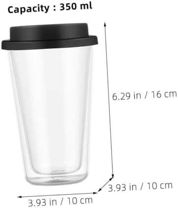 Double Wall Glass Coffee Mug 350ml with Silicone Lid - Image 5