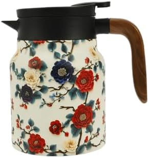Vintage Floral Tea Stainless Steel Tea Kettle Drip-Proof Tea Pot With Tea Infuser Mini Thermo Coffee Pot Home Teaware (Style 1) by Unknown