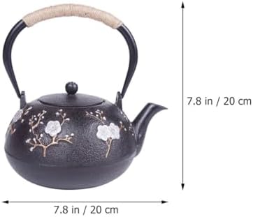 FOMIYES Cast Iron Teapot Japanese Tetsubin Style Vintage Iron Tea Kettle for Home Office Tea Brewing and Tearoom Decor - Image 6