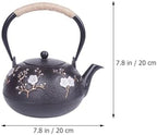 TOYANDONA Cast Iron Teapot Japanese Style Tetsubin Iron Tea Kettle Household Desktop Tea Pot for Office and Tearoom Use - Image 2