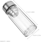 Healeved Double Walled Glass Tea Infuser Tumbler 240ml with Handle - Image 2