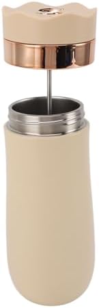 Zopsc French Press Mug, Stainless Steel Insulated Portable 320ml Coffee Maker, Rose Gold Travel Coffee Press for Outdoor Office - Image 3