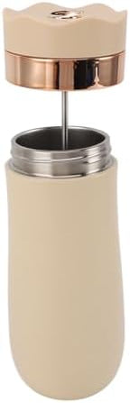 Zopsc French Press Mug, Stainless Steel Insulated Portable 320ml Coffee Maker, Rose Gold Travel Coffee Press for Outdoor Office - Image 3