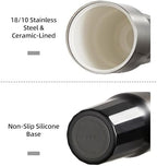 TKK 24 oz Ceramic Coated Tumbler with Straw Lid, 18/10 Stainless Steel Vacuum Tumblers, Leakproof Double Walled Iced Car Cup with Handle & Tea Infuser& Dishwasher Safe, for Hot & Cold Drinks, Black - Image 5