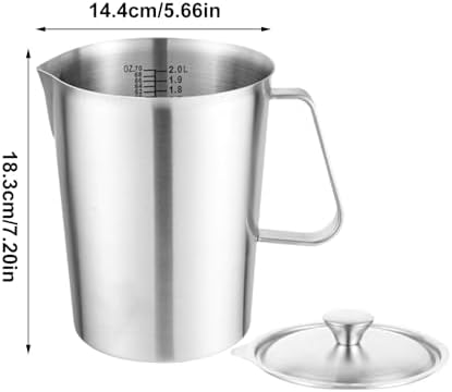 Milk Frothing Cup 2000ml Stainless Steel Kitchen Gadget - Image 6