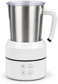 4-in-1 Electric Milk Frother, 8.5 oz Automatic Steamer, White by Minervor+kitchen+ware