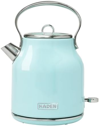 Haden Heritage 1.7 Liter Stainless Steel Retro Electric Tea Kettle with Auto Shutoff and Dry Boil Protection, Light Turquoise by Unknown