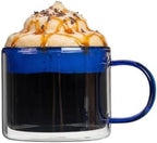 Restaurantware Coffee Cups 2 Pack of 11 oz Double Wall Glass Insulated Coffee Cup Borosilicate Mug Thermal Shock Resistant Handle Modern Design - Image 6