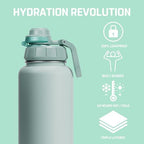 Vesmoon Vessence 32 Oz Stainless Steel Tea Infuser Bottle for Loose Leaf Tea, Water, Herbs, Fruits - Triple Layered Insulated, Leak Proof Bottle with Lid and Clip Handle - 24 Hours Hot/Cold - Image 2