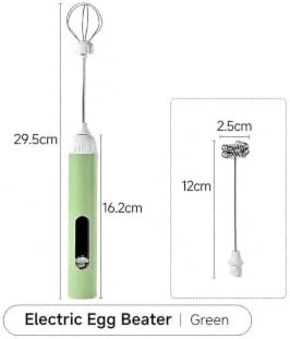 Egg Whisk Electric Milk Frother, Black - Image 2