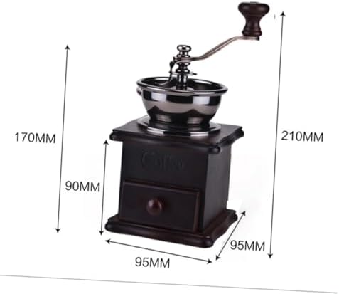 Vintage Style Manual Coffee Grinder Wooden Burr Mill Hand Coffee Beans Grinding Machine with Ceramic Burr for Home Use Dark Brown - Image 6