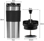 Portable Coffee Maker French Press Insulated Mug with Double Walled Insulated Vacuum Coffee Tea Mug for Travel Outdoor(Pink) - Image 5