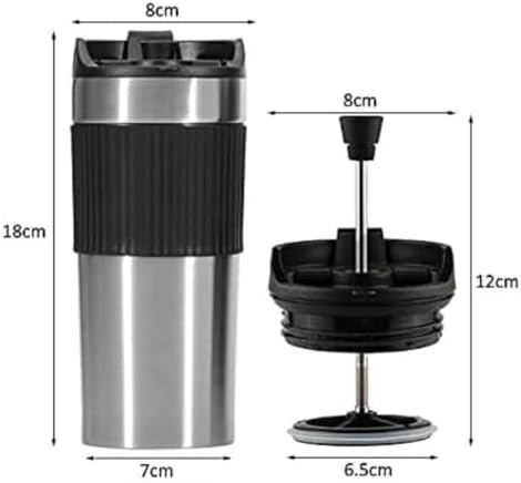 Portable Coffee Maker French Press Insulated Mug with Double Walled Insulated Vacuum Coffee Tea Mug for Travel Outdoor(Pink) - Image 5
