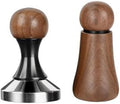 Industrial Distributor Espresso Tamper And Distributor Coffee Piece Set Stainless Steel Base Walnut Top Smooth Finish Suitable for Counters Routines Coffee Corners, 53MM by Leefasy