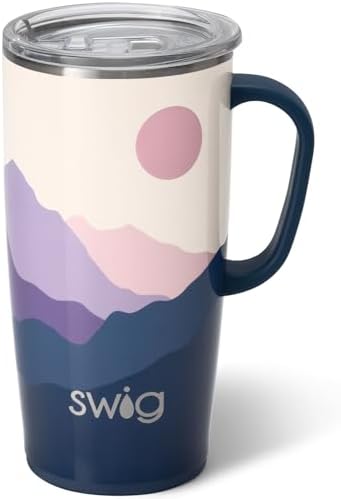 Swig Life 22oz Insulated Travel Mug with Handle & Lid, Moon Shine by SwigLife