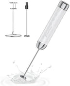 LunaFro 2.0 Handheld Electric Foam Maker Waterproof Drink Mixer Foamer for Lattes, Cappuccino, White+DualFro 600 - Image 2