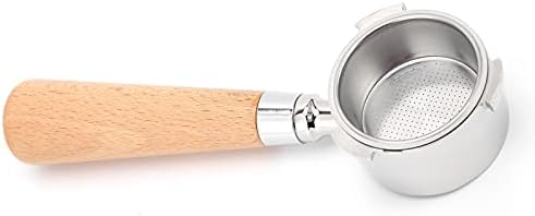 Bottomless Portafilter Coffee Machine Handle, Stainless Steel Filter Holder Basket Replacement Tool, Ergonomic Wooden Handle for Espresso Extraction, Barista Accessory for Home and (54mm beech) - Image 2