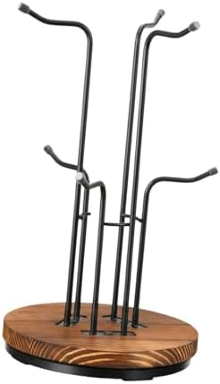 Coffee Mug Holder Mug Stand Tree Rotated Hooks Cup Holder Wooden Anti Slip Easy Assembly Organizer Suitable for Housewarming Coffee Bar, 6 Hooks - Image 7