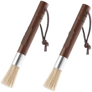 Coffee Grinder Cleaning Brush Accessories For Kitchen Tool Wood Handle(2pcs walnut) by Unknown