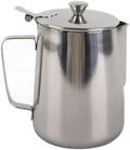 Milk Creamer Frothing Pitcher Stainless Steel Coffee Cup Mug Jug With Lid For Latte(1000ml) by Unknown