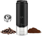 Portable Electric Coffee Grider with 40 Adjustable Levels Fine to Coarse Setting, Ceramic Conical Burr, for Home, Office, Travel, Camping, 1800mAH Rechargeable (black C, stainless steel burr) by Unknown