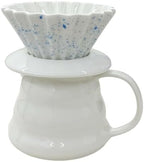 Ceramic Origami Filter Cup Pour over Fine Porcelain Coffee Dripper Set for Home Café Restaurant Camping,15.8 Oz(three-piece set blue) by Unknown