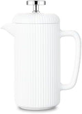 Easyworkz Porcelain French Press 34 fl oz, Coffee Tea Maker with Stainless Steel Plunger 1000 ml, Ivory by Easyworkz