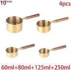 Wooden Handle Stainless Steel Coffee Measuring Spoon, 1/4Pcs - Image 3
