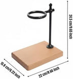 Yajuyi Coffee Stand Pour Over Station Dripper Holder Rack With Adjustable Height Metal Bracket And Wood Base Stable Non Slip Pads suitable for home kitchen, Black, Solid Wood B - Image 4