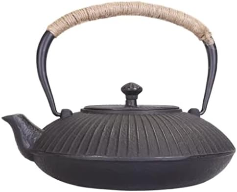 KYUSAR Japanese Cast Iron Teapot Chinese Teapot 1100ML Cast Iron Tea Pot Manual Craft Fan-Shaped Uncoated Teapot Tetsubin Tea Pot (Color : B, Size : 1100ML) by Unknown