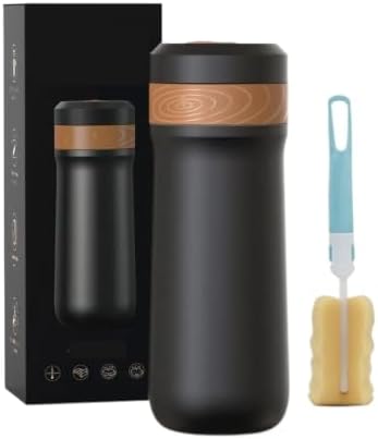 320ml Portable Coffee Pot Press Coffee Maker Stainless Steel Insulated Travel Mug With Coffee Plunger Filter by Unknown