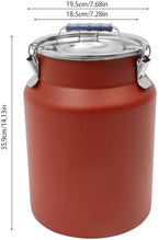 12L/3.17Gal Stainless Steel Airtight Canister Red Round Food Storage Canisters with Airtight Lid&Locking Clamp Rice Cereal Grain Canisters Container Bucket for Rice Milk Jug Coffee Bean Storage - Image 2