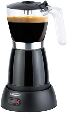 Brentwood TS-119BK 550-Watt Cordless Electric Moka Pot Espresso Machine, 6-Servings (Black) by BrentwoodAppliances