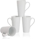 Buyajuju Large Coffee Mugs Set, 16 OZ Tall Coffee Cups with Handle,White Coffee Mugs Set of 4 for Coffee, Tea, Cocoa, Latte, Milk by Buyajuju