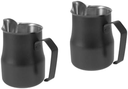 HOMSFOU 2pcs Espresso Frothing Pitcher Stainless Steel Steaming Cup for Latte Art Precision Spout Coffee Jug for Home and Coffee by HOMSFOU