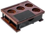 51-58mm Coffee Tamper Station Stand With Knock Box Wooden Coffee Organizer Box For Portafilter Tamper Distributor &Puck Screen(Double Layer) by Unknown