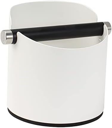 DIBTSA Coffee Knock Box, Espresso Knock Box Stainless Steel Espresso Machine Accessories with Removable Knock Bar and Non-Slip Base Coffee Grounds Container Bin, Large (White) by DIBTSA