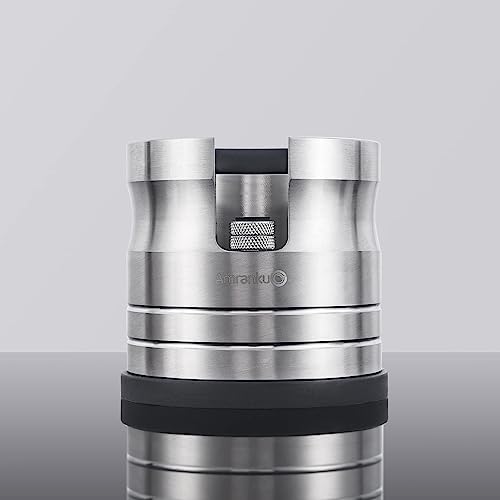 Portafilter Holder - Espresso Tamping Station Crafted from Solid 304 Stainless Steel for Most 58mm Portafilters with Adjustable Height Screw | Stable and Efficient Puck Preparation by AmrankuoCo