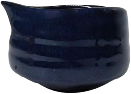 Ebros Gift Traditional Reduction Glazed Technique Ceramic Pottery Japanese Matcha Green Tea Bowl 21oz Ceremony Set With Bamboo Whisk and Spoon 4 Piece Set (Navy Blue) - Image 4
