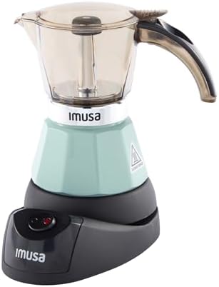 IMUSA 3 or 2 Cup Electric Espresso Maker with Cool-touch Handle, Mint by VisitIMUSA