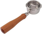 58mm Bottomless Portafilter with 2 Ears Solid Wood Handle Coffee Portafilter For GAGGIA For For Beech Color, Multifunctional Accessory For Home Use (Style 4) by Akozon