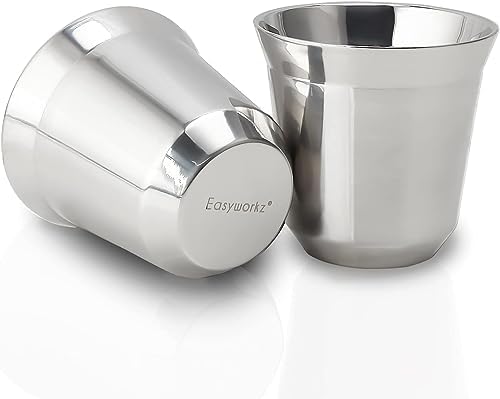 Easyworkz Porcelain French Press and Double Wall Insulated Metal Demitasse Cups - Image 6