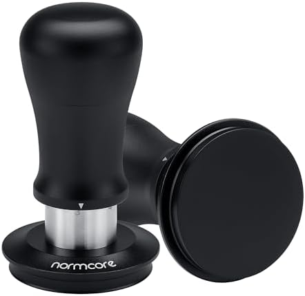 Normcore 53.3mm Espresso Tamper V5, Spring-loaded Coffee Tamper with Titanium Coating Flat Base, 6-Pressure Adjustment, Compatible with 54mm Breville Sage Portafilter, Black by NORMCORECOFFEETOOLS
