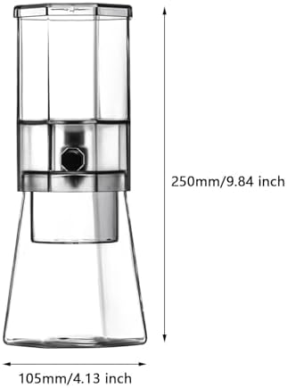 Iced Coffee Maker Cold Brew Coffee Maker Glass Carafe Drip Coffee Maker Glass Pitcher Portable Build Heat Resistant Lid Detachable Washable Parts Comp, Clear - Image 3