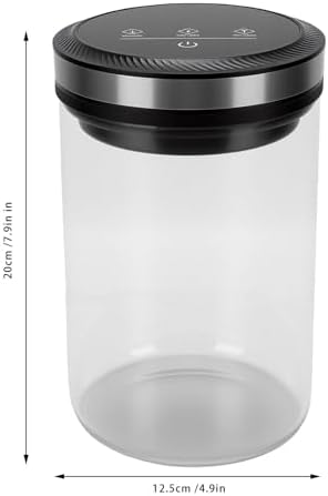 Haofy Automatic Vacuum Coffee Canister Rechargeable Glass Airtight Storage Container 2000mAh Lithium Battery LED Display Real Time Pressure Sensor for Coffee Beans Freshness - Image 5