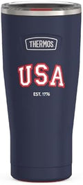 THERMOS Icon Series 24oz Stainless Steel Tumbler with Slide Lock Lid, Leakproof, Fits Cupholder, Dishwasher Safe, Griptec™ Non‑Slip Base, Keeps Drinks Hot 6 Hrs/Cold 22 Hrs, Navy USA by Thermos