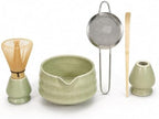 Ceramic Matcha Bowl Set with Bamboo Whisk, Japanese Tea Ceremony Home Use by Unknown