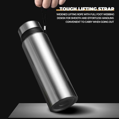 60 oz Smart Water Bottles with Digital Temperature Display Coffee Tea Infuser Bottle LED Thermal Cup Double Walled Vacuum Insulated Stainless Steel Flask Leak Proof Travel Mug Keep Warm (silver) - Image 2