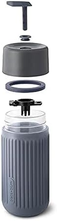 BLACK + BLUM Glass Travel Cup | Durable, Lightweight On-the-Go Tumbler, Lid Lock, Leak-proof - Perfect for Hot & Cold Drinks | Fits in Bike Bottle Cages & Car Cup Holders | Slate, 11 oz / 340ml - Image 2