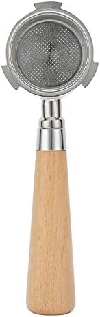 3 Ear Bottomless Portafilter for Coffee Machines, Stainless Steel Espresso Handle with Ergonomic Beech Wood Grip, Compatible Filter Holder for Home Barista Use (51mm) - Image 3